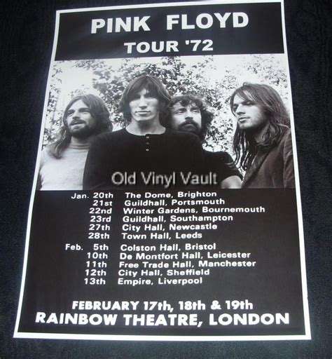 Pink Floyd Concert Poster Uk Tour New A Size Repro Pink Floyd