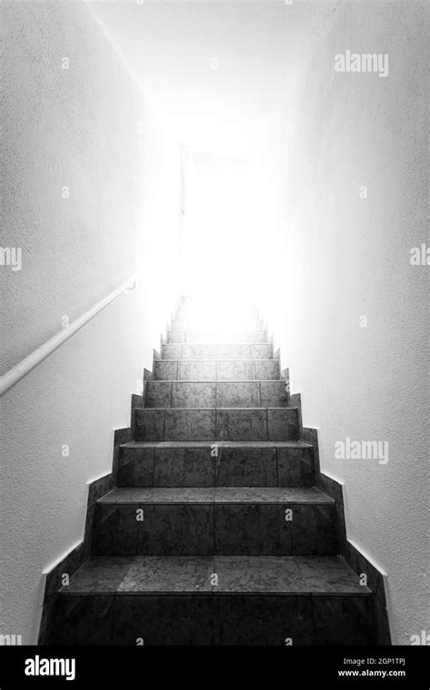 Basement stairs with balustrade. Natural bright sunlight Stock Photo ...