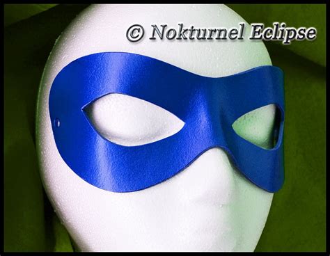 Blue Superhero Adult Leather Mask by Nokturnel by NokturnelEclipse