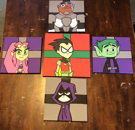 My wife’s teen titans go paintings : r/TeenTitansGo