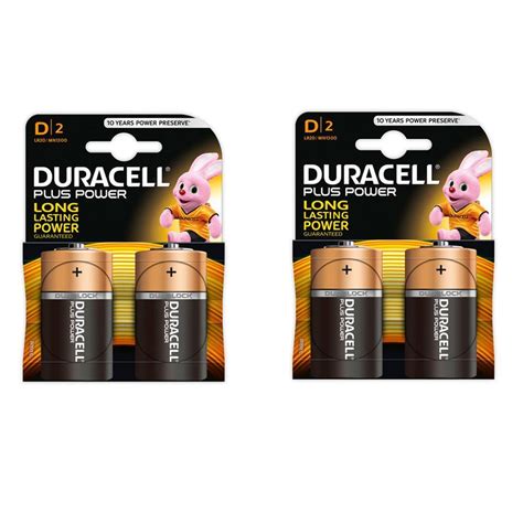 4x Duracell Plus Power D Cell Lr20 Mn1300 Nimh Alkaline Batteries Tradenrg Uk