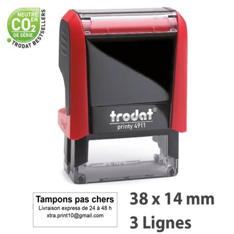 Cachet Tampon Trodat Printy 4911 38x14mm 3 Lignes