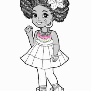 Menina Negra Para Colorir - 40+ Desenhos de Menina Negra para Imprimir e Colorir/Pintar