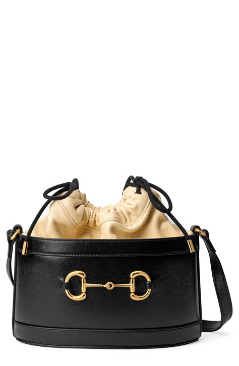 Gucci Leather 1955 Horsebit Bucket Bag In Black Lyst