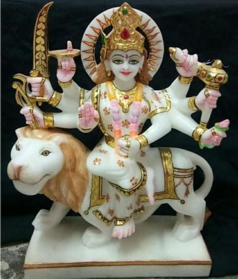 White Painted Mata Rani Marble Statue For Temple Size 3 Feet At Rs