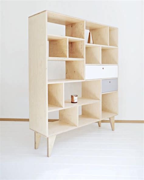 Apex Plywood Bookcase Bureau With Drawers Etsy Plywood Bookcase