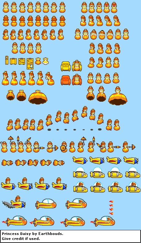 Princess Daisy Sprites Iv By Earthbouds On Deviantart