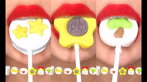 Asmr Emoji Food Candied Gummy Lollipops Milky Candies Sweetness Mukbang