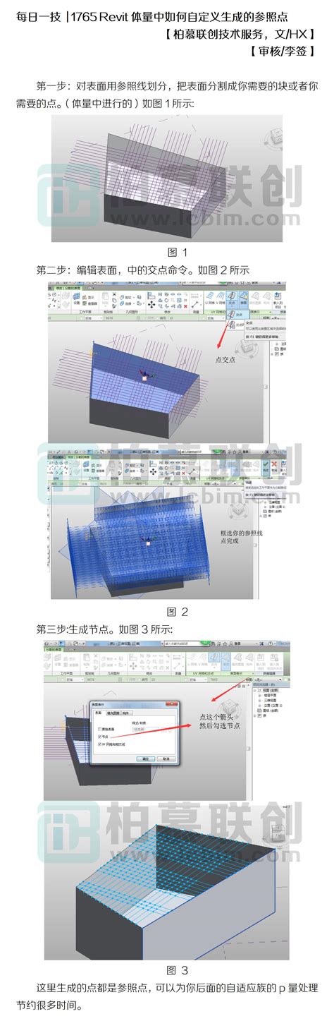 每日一技 1765 Revit体量中如何自定义生成的参照点（文hx）