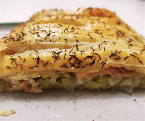 Tresse feuilletée saumon poireaux JCuisine Cours de cuisine entre