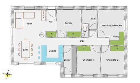 Plan maison plain pied 4 chambres 100m2 Bricolage Maison et décoration