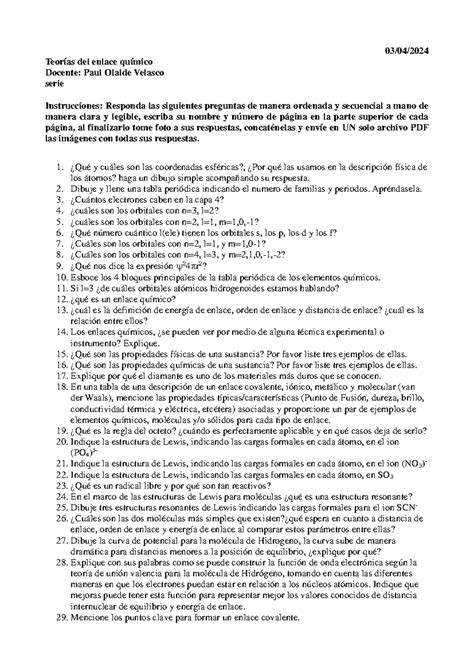 Serie Química Inorgánica Iq 030424 03 04 Teorías Del Enlace Químico