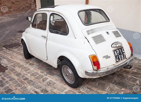 Old White Fiat 500 L City Car Rear View Editorial Photo Image Of