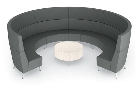 Global River Series Curved Modular Reception Seating Set With Powered