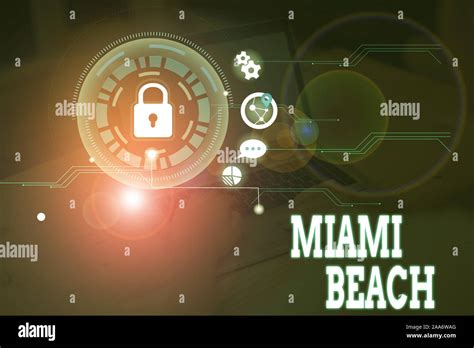 Conceptual Hand Writing Showing Miami Beach Concept Meaning The Coastal Resort City In