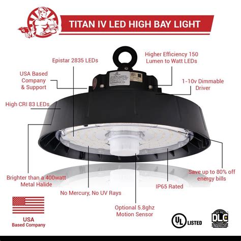 240 Watt Titan 5 MOTION SENSOR LED High Bay UFO Light 35 3