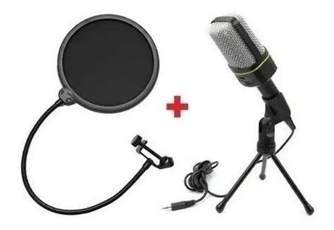 Micr Fono Andwol Pop Filter Condensador Omnidireccional Color Negro