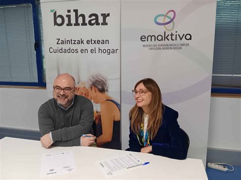 Bihar y Emaktiva firman un convenio para profesionalizar los cuidados