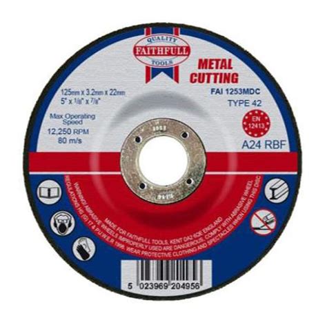 Faithfull Metal Cut Off Disc 125 X 32 X 22mm London Power Tools