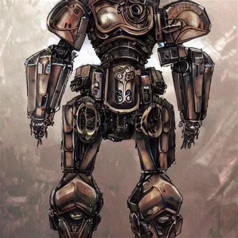 Concept Art Of An Humanoid Steampunk Mecha In The Stable Diffusion