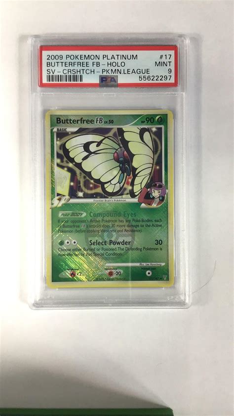 2009 Pokemon Platinum Supreme Victors 17 Butterfree Fb Holo Crosshatch