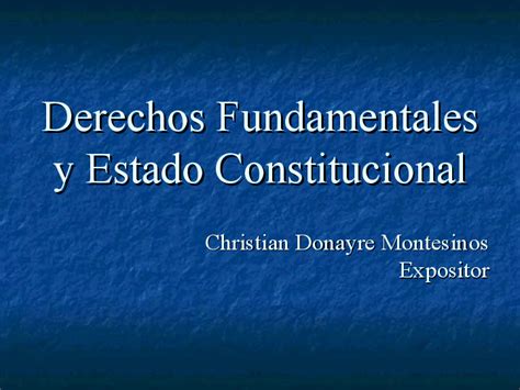 Ppt Derechos Fundamentales Y Estado Constitucional Vicente David Rojas Paico