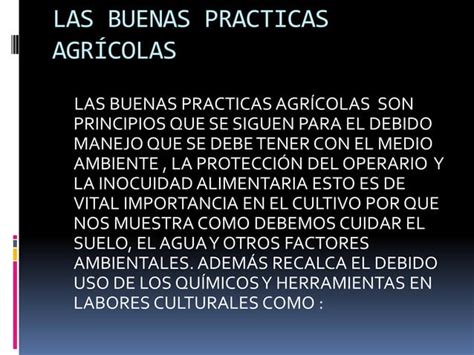 Bpa Buenas Practicas Agricolas PPT