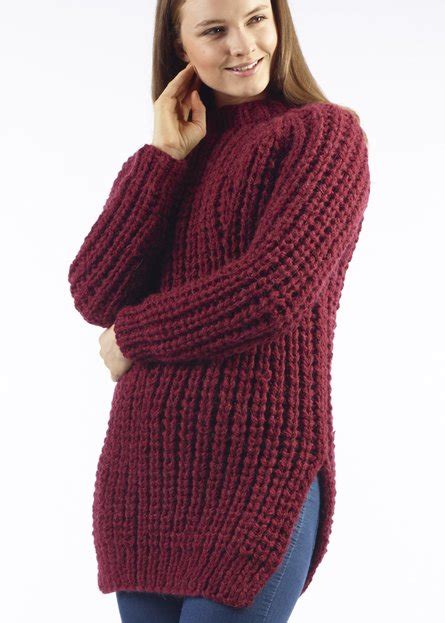 Yana Chunky Ribbed Jumper Free Knitting Pattern Knitting Bee