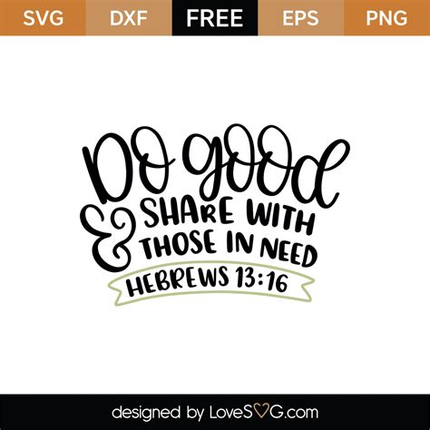 Free Hebrews 13:16 SVG Cut File - Lovesvg.com