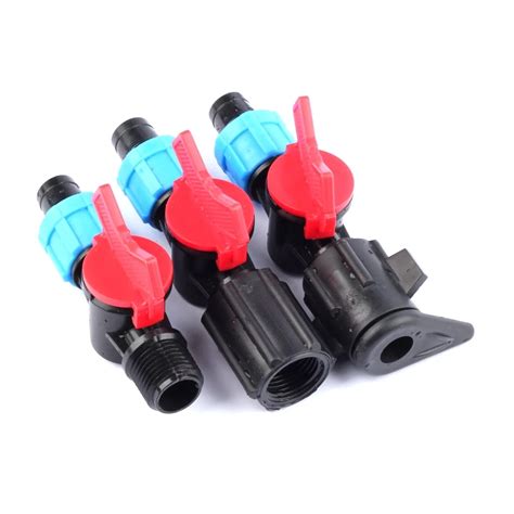 10pcs 16mm Micro Irrigation Drip Tape Connectors Thread Locked Pipe Water Valve Plastic Coated