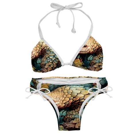 Pangolin Women S Swimsuit Bikini Set Detachable Sponge Adjustable