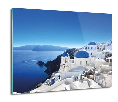 osłona do kuchenki z foto Santorini morze 60x52 ArtprintCave