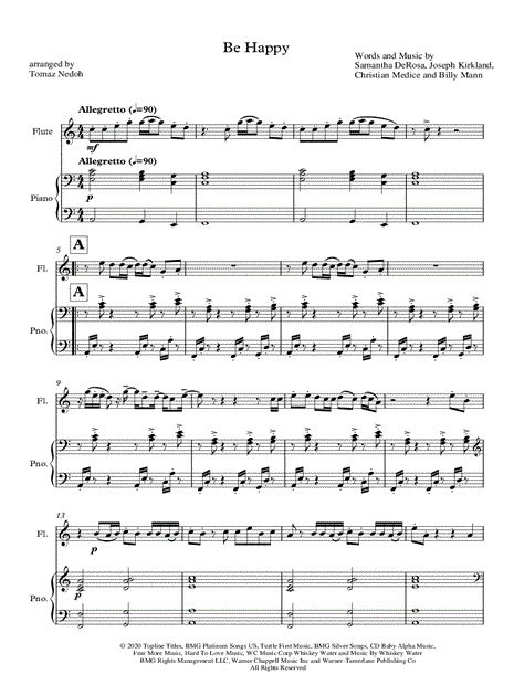 Tomaz Nedoh Be Happy Flute Piano Sheet Music In A Minor