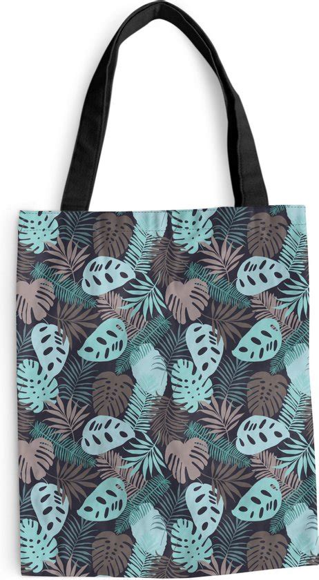 Schoudertas Strandtas Shopper Bladeren Pastel Patroon X