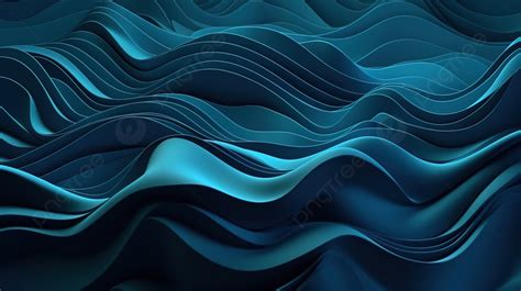 Blue Wavy Background Or Wave On Dark Background 3d Render Abstract