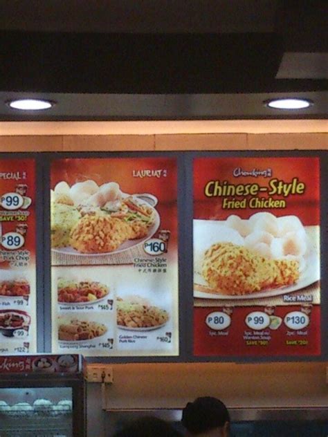 Menu At Chowking Restaurant Iloilo City Ground Floor