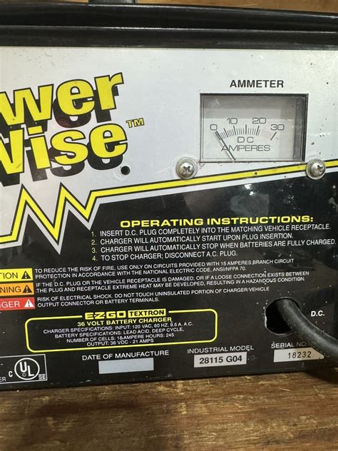 Power Wise Ez Go Golf Cart Volt Battery Charger G V V