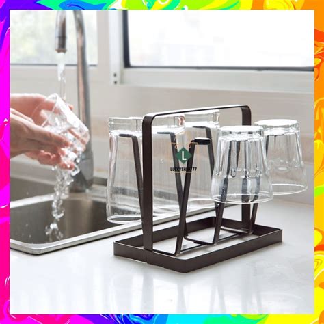 Glass Cup Holder Rack Draining Drying Water Mug Drying Organizer Stand