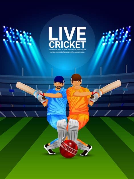 Estadio Del Campeonato De Cricket Vector Premium