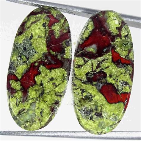 2200cts Natural Dragon Blood Jasper Cabochon Pair Oval Loose Gemstones