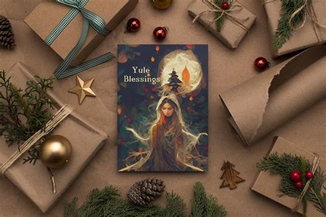 Yule Cards Yule Blessings Praying Witch Pagan Christmas Card, Wiccan Card, Witchy Card Single ...