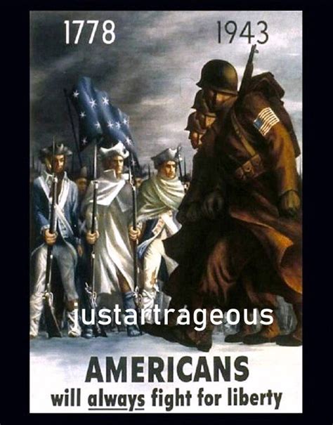 Americans Will Always Fight Always Win 1778 1943 Wwii Era Poster 11