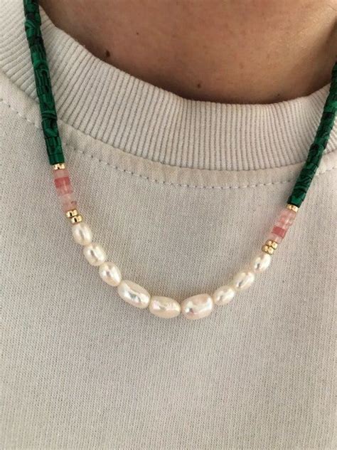 Pearl Beaded Necklace Baroque Pearl Necklace Gold Pearl Etsy Artofit