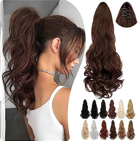 Amazon Cephermer Ponytail Extension Claw Long Curly Wavy Clip