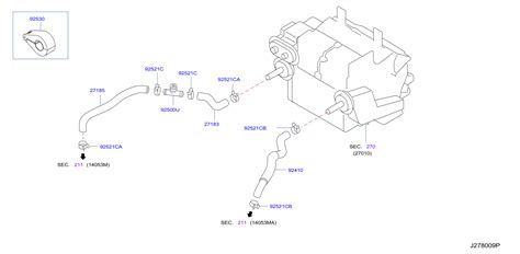 Infiniti M37 Connector Heater Hose Connector Radiator 92500 AR000