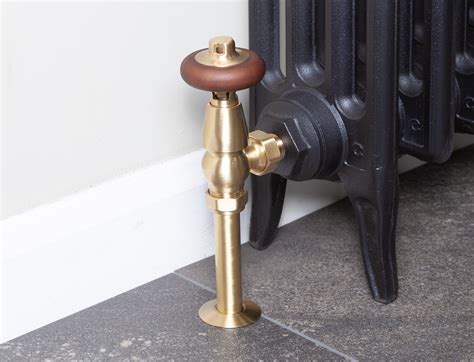 Kingsgrove 15mm Inlet Lacquered Thermostatic Valve Brushed Brass Renaissance At Home