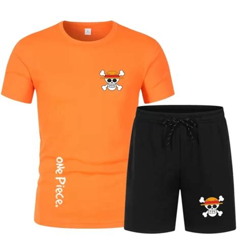 One Piece Anime Workout Clothes Shirts And Shorts Set