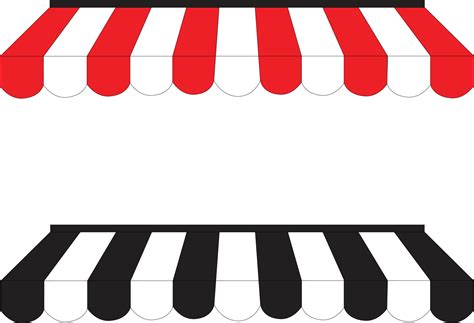 Awning On White Background Outdoor Awnings Sign Striped Red And White