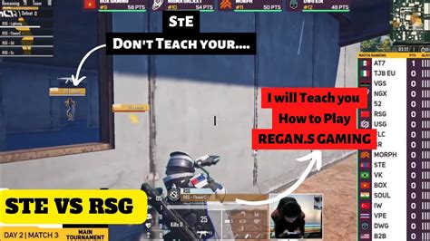 Stalwart Esports STE Vs REGAN S GAMING RSG Day 2 PUBG MOBILE