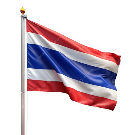 thai flag  red white  blue horizontal stripes official thai